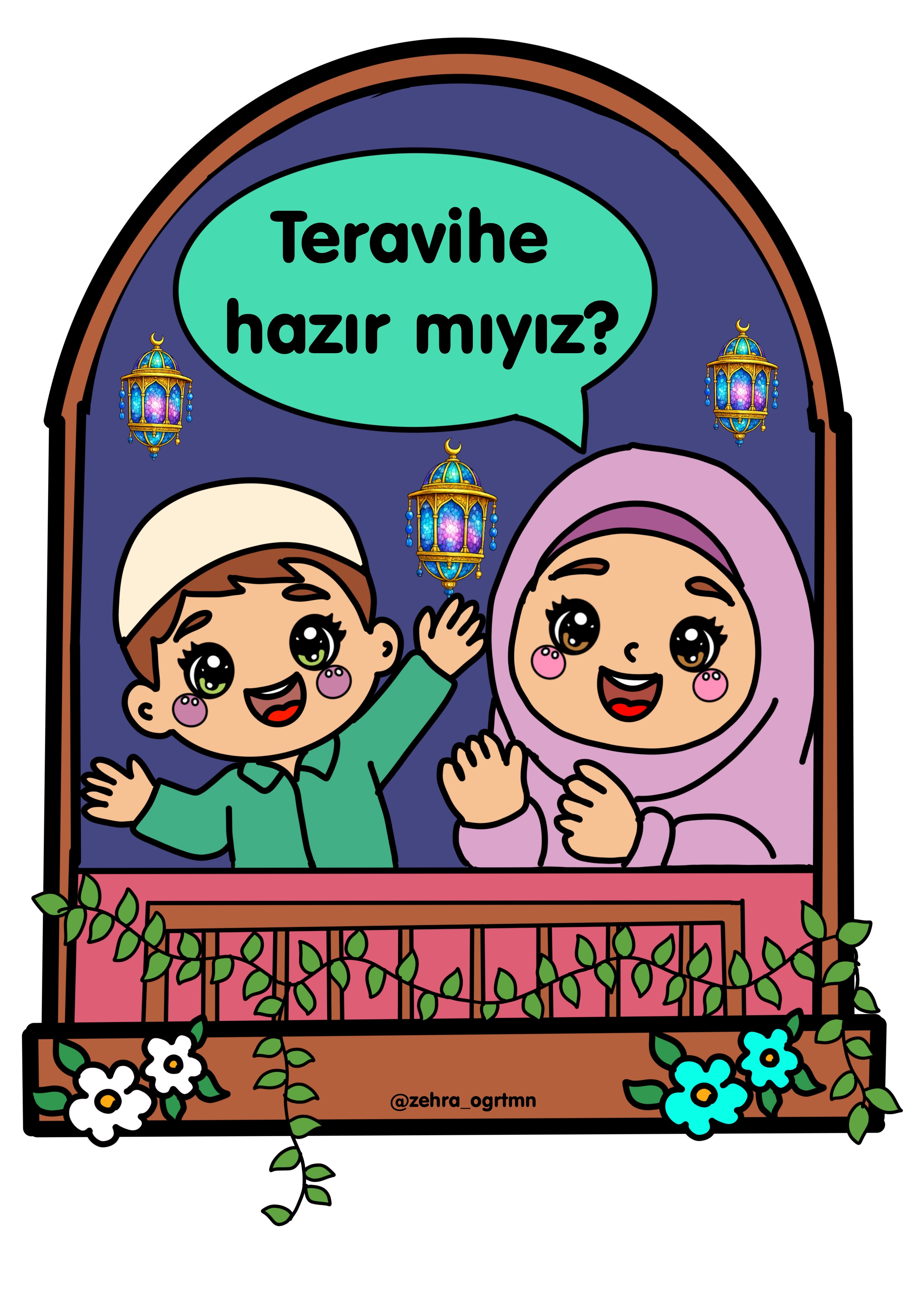 4 A4 RENKLİ Ramazan Sokağı Pencereleri