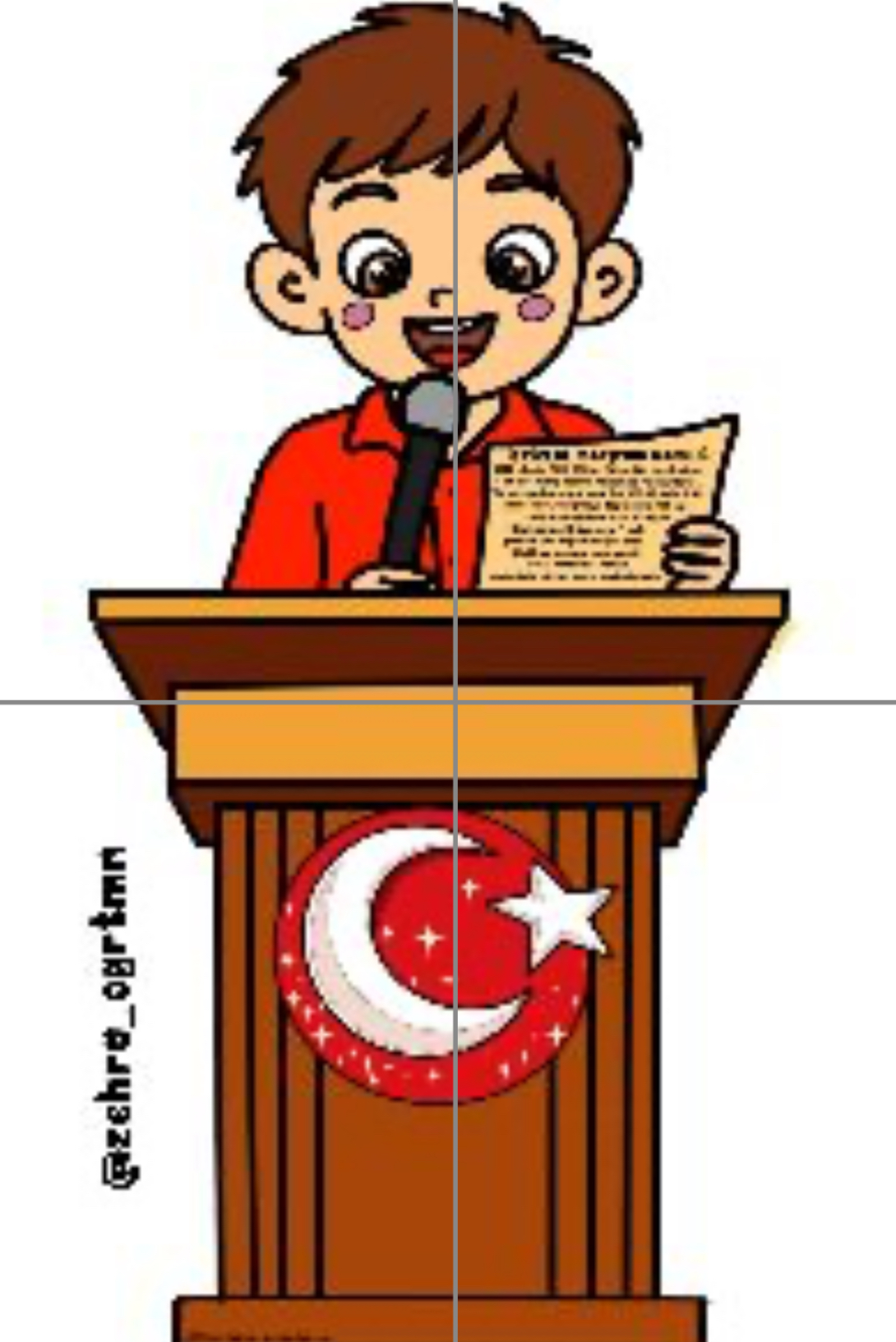 4 A4 Kürsüde Şiir Okuyan Çocuk - Ücretsiz İndir